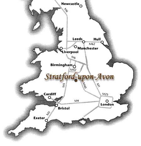 Stratford On Avon Map Stratford-Upon-Avon For Accommodation, Touring, Dining, Walking...